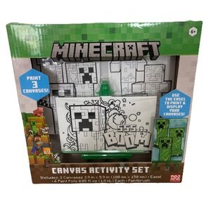 Minecraft Canvas Activity Set - Paint 3 Canvases Innovative Designs